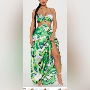 Vibrant Green and Purple dress